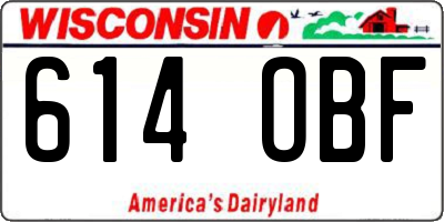 WI license plate 614OBF