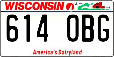 WI license plate 614OBG