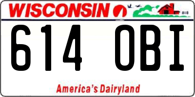 WI license plate 614OBI