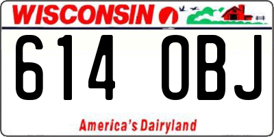 WI license plate 614OBJ
