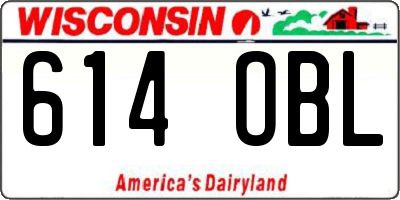 WI license plate 614OBL
