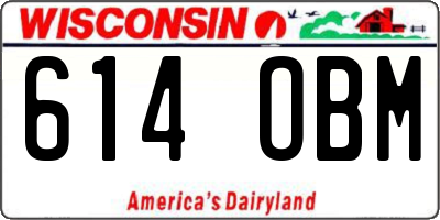 WI license plate 614OBM