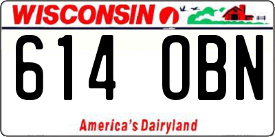 WI license plate 614OBN