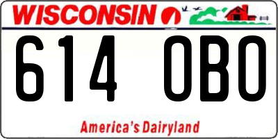 WI license plate 614OBO