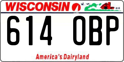 WI license plate 614OBP