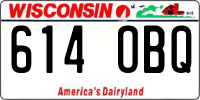 WI license plate 614OBQ