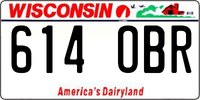 WI license plate 614OBR