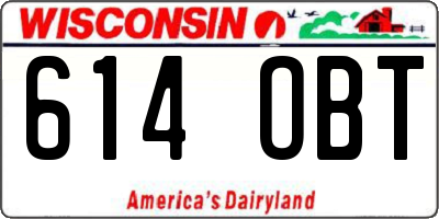 WI license plate 614OBT