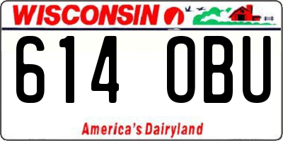 WI license plate 614OBU