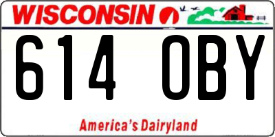 WI license plate 614OBY