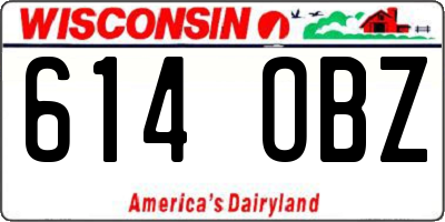 WI license plate 614OBZ