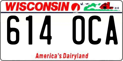 WI license plate 614OCA