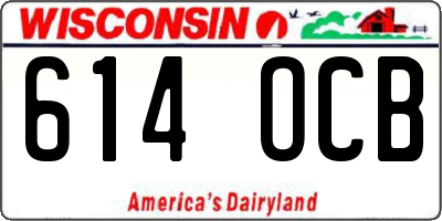 WI license plate 614OCB
