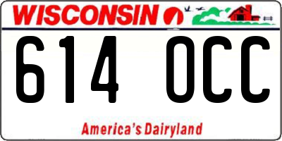 WI license plate 614OCC