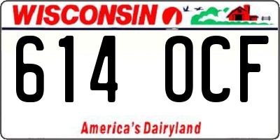 WI license plate 614OCF