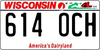 WI license plate 614OCH