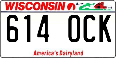 WI license plate 614OCK