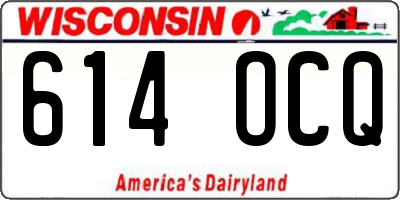 WI license plate 614OCQ