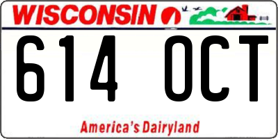 WI license plate 614OCT