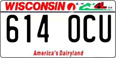WI license plate 614OCU