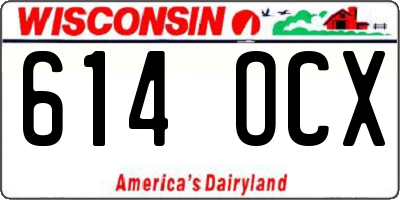 WI license plate 614OCX