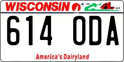 WI license plate 614ODA