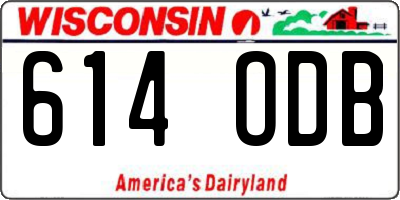 WI license plate 614ODB