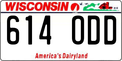 WI license plate 614ODD