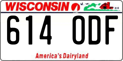 WI license plate 614ODF
