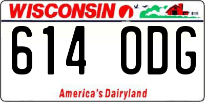 WI license plate 614ODG