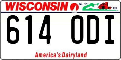 WI license plate 614ODI