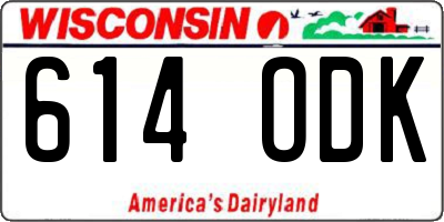 WI license plate 614ODK