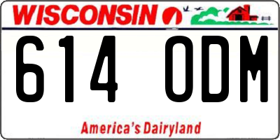 WI license plate 614ODM