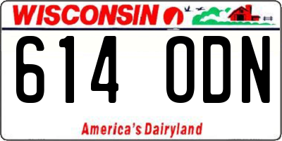 WI license plate 614ODN