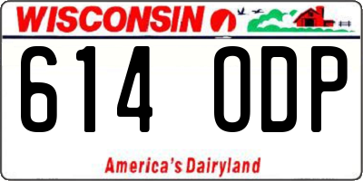 WI license plate 614ODP