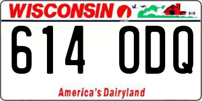 WI license plate 614ODQ