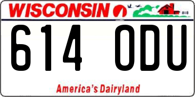 WI license plate 614ODU