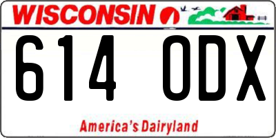 WI license plate 614ODX