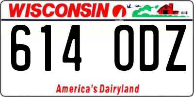 WI license plate 614ODZ