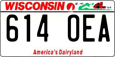 WI license plate 614OEA