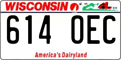 WI license plate 614OEC