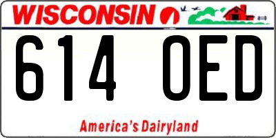 WI license plate 614OED