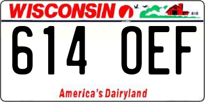 WI license plate 614OEF