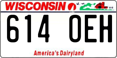 WI license plate 614OEH