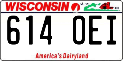 WI license plate 614OEI