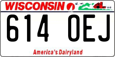 WI license plate 614OEJ