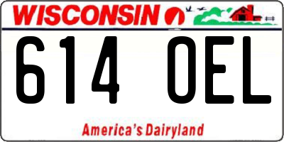 WI license plate 614OEL