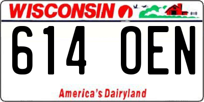 WI license plate 614OEN