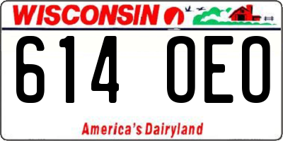 WI license plate 614OEO