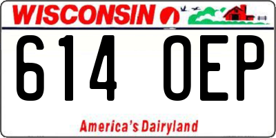 WI license plate 614OEP